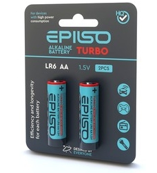 Батарейка АА пальчик ЗУБР TURBO-MAX, 1.5 В, алкалиновая батарейка (59206-2C)