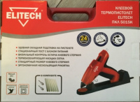 Клеевой пистолет 11мм, Elitech ПКЛ 5015К 500Вт, 15г/мин, нагрев 5-6мин, 200°С. КЕЙС 185682