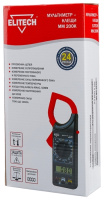 Мультиметр Elitech ММ 200К  600 V, I до 1000 А, d кабеля до 50 мм, измерение сопротивления, температ