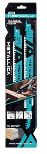 Пилки сабельные METALLICA Optima S1531L 240/215мм шаг 5мм, HCS по дереву 2шт