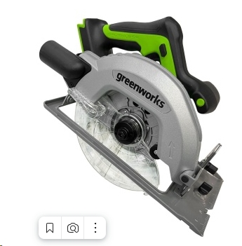 Дисковая пила аккум. Greenworks GD24CS165,б/щет,165*20мм,4800 об/мин,рез 57мм,1х4Ач,ЗУ,кор 1501607CU