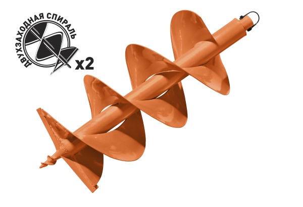 Шнек для земли 300мм ДВУХзаходный Carver GDB-300/2 (d пос=20мм, D=300мм, L=80см)