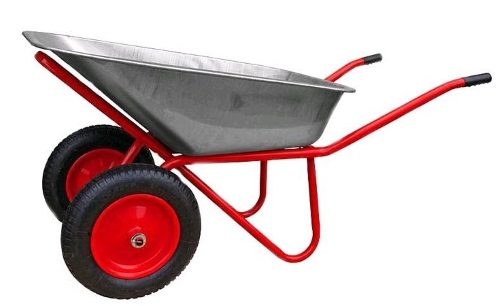 Тачка 2 колесная 118л/250кг ТЕХПРОМ WB5009MS2 Красная  л.(Колесо 3.25-8, толщина 0.8 мм)