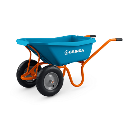 Тачка 2 колесная садовая 110л/220кг GRINDA GP-22, ударопрочный пластиковый кузов PROLine 422406