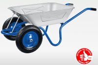 Тачка 2 колесная ЗУБР  ПТ-350, 130л, 280кг, двухколесная, цельная рама, усиленная, строительная