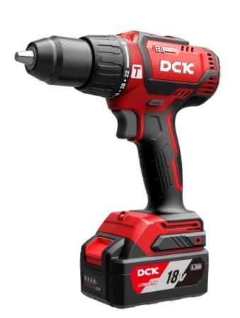 Шуруповерт аккумуляторный DCK KDJZ05-13, 18В, 2*4А/ч, 60нм,