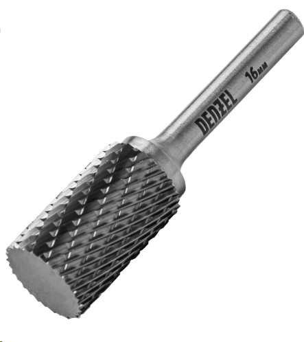 Борфреза по металлу твердосплавная, цилиндрическая, тип-А, 16 мм Denzel 72013