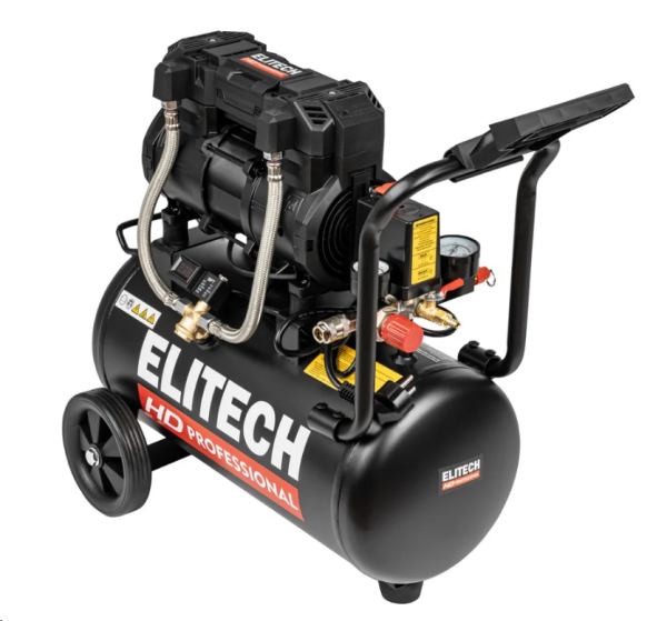 Компрессор БЕЗМАСЛЯНЫЙ 24л ELITECH HD ACF 300-24S 300л/мин, 1,5кВт, 2цил. 8бар 49кг 204539