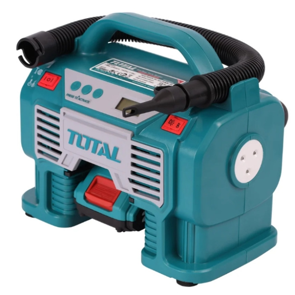 Компрессор автомобильный TOTAL TACLI2002 аккумуляторный Li-ion 20V, 160PSI/11BAR без АКБ и ЗУ с аксе