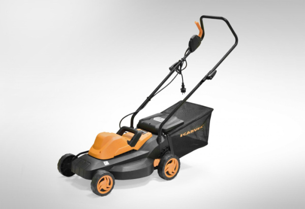 Газонокосилка электрическая CARVER LME-1132 (1060 Вт, ширина 32 см., рег.высоты, травосборник 30 л)