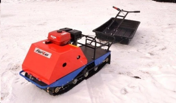 Мотобуксировщик FORZA МБС-5 БЕЗ двигателя, АКБ, с вариатором,. гусеницы 600 x 2828мм