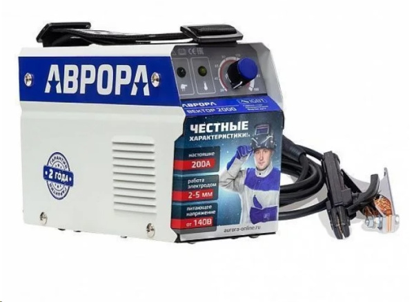 Сварочный инвертор АВРОРА Вектор 2000, 200А, 1.6-5мм, 8.4 кВт. 4.4кг 23834