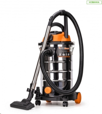 Пылесос FoxWeld VC 30 1600Вт. 30л. нержавейка, шланг 1,5м, кабель 5м. 8,8кг 9358