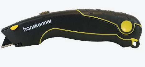 Нож канцелярский 19 мм Hanskonner 4 доп. лезвия внутри, 0,6мм HK1076-01-P2