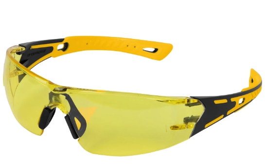 Очки защитные с дужками желтые поликарбонатные 2х комп.дужки Denzel 89192