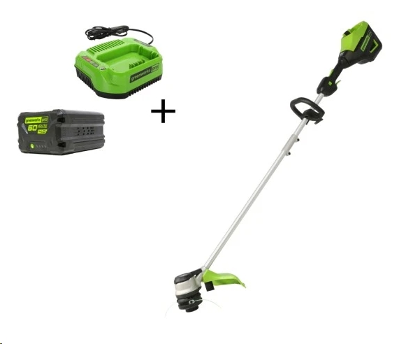 Триммер аккумуляторный Greenworks GD60LTK4, 60V, 40см, c АКБ 4АЧ и ЗУ 2108307UB