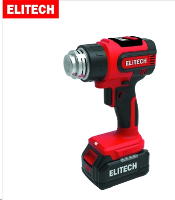 Фен аккумуляторный ELITECH ТВА 20СЛ5 1*4Ач, 100-550 °С, 4 насадки Кейс E2207.010.01