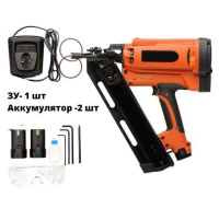 Пистолет монтажный HYBEST GFN3490B газовый Гвозди тип D34/SN34, 90Дж, Li-Ion 7,2V DC, 3,6кг HBGFN349