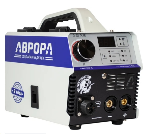Сварочный полуавтомат АВРОРА Стандарт 140 с горелкой MIG AK14. 140А. 0,6-1,0мм. 3.4 кг 40255