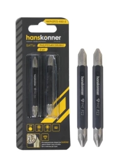Бита PH2/PZ2*65мм Hanskonner 2шт. HKPH2PZ2-65D-2 DOUBLE