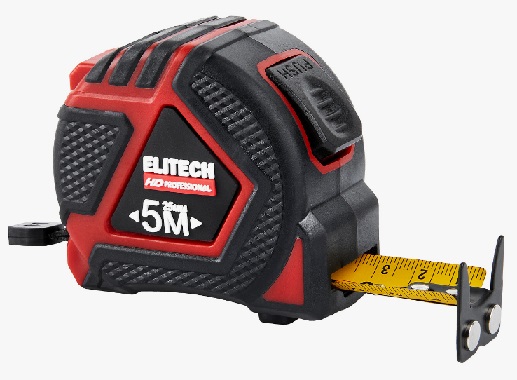 Рулетка 5м*25мм ELITECH HD Двухсторонняя шкала с четкой контрастной разметкой 310402