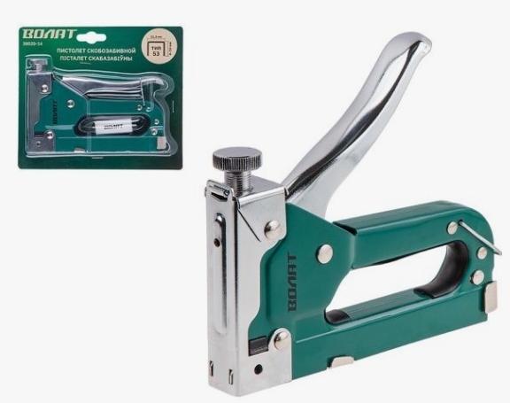 Степлер SPARTA пластиковый, со скобами 100 шт, тип скобы 53, 4-8 мм 42001