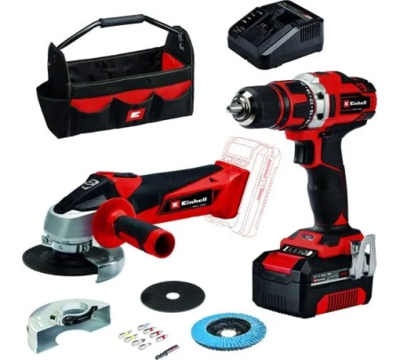 УШМ Набор Einhell +Шуруповерт 18В 1-4Ач Li-ion зу СУМКА 4257240