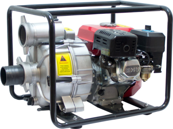 Мотопомпа ELITECH МБ 950 Д 80 Г 4-х такт., KM170F, 950 л/мин, 7л.с, 7м, патр-80мм, 36кг, гр/вода, ма