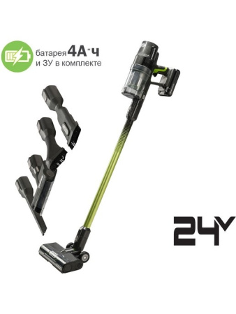 Пылесос аккумуляторный беспроводной вертикальный Greenworks G24CSV3C 4701107UB 24V с 1хАКБ 4Ач и ЗУ