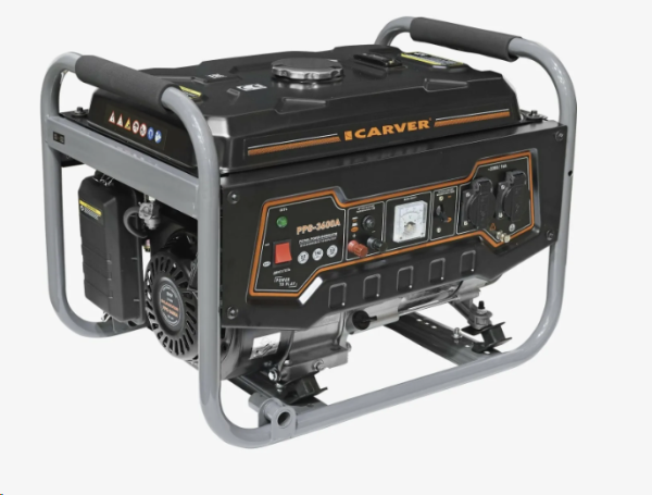 Генератор 2,5/2,8квт CARVER PPG- 3600А (LT-168F-1, 2,5/2,8кВт, 220В, бак 15л, обмотка АЛЮМ) 01.020.0