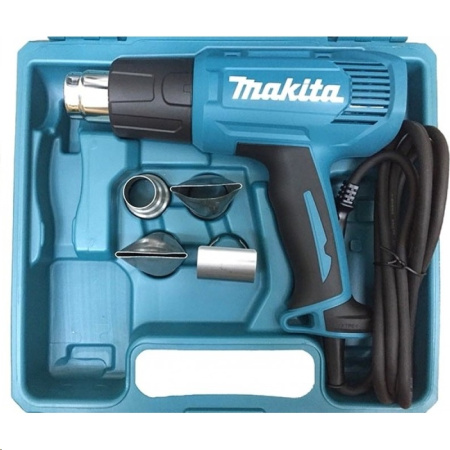 Фен,термопистолет MAKITA HG5030K 1600 W, 300-500л_м, t 350__500_ C, КЕЙС, 4 НАСАДКИ, )