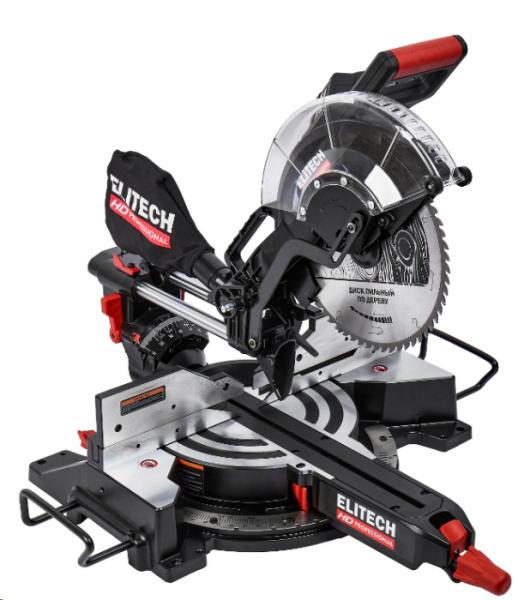 Пила торцовочная ELITECH HD MS 2030С (с протягом, 2000Вт, 3500об\мин, 305*30мм, 95/63мм)