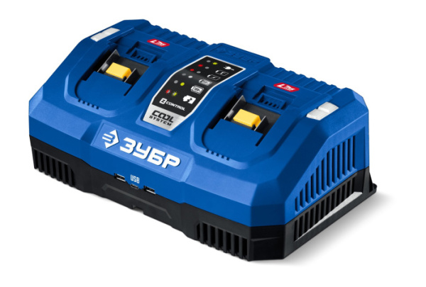Зарядное устройство ЗУБР Turbo CHARGE (20В, 2х9Ач) Совместимо с MAKITA